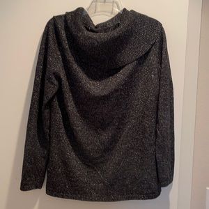 Ladies Dressy Sparkly Knit Turtle-Neck Blouse